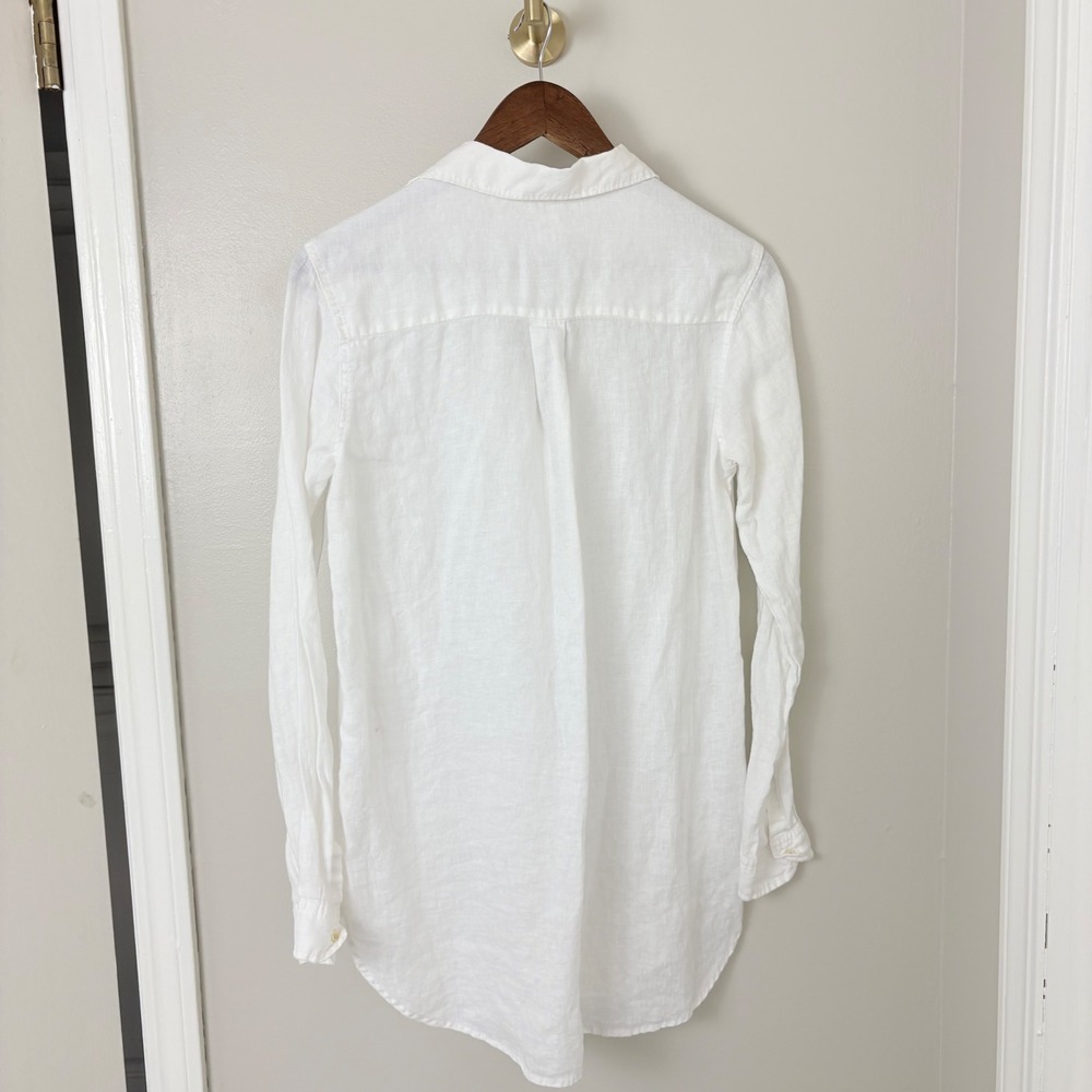 Gap Linen Tunic Shirt Womens Small White Popover Minimal Capsule Resortwear Cool - Picture 10 of 13